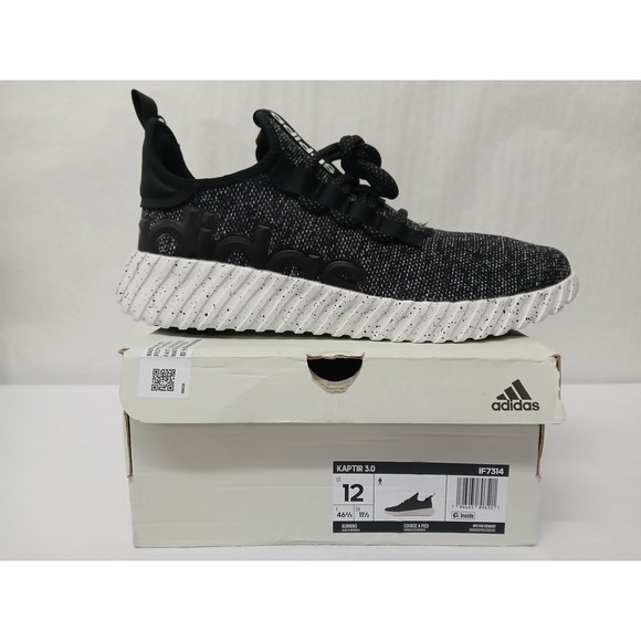 Adidas Kaptir 3.0 Running Shoes Men's Size 12 Black White Sneakers IF7314